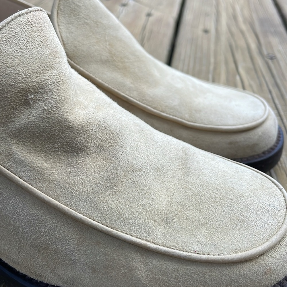Enzo Angiolini SUEDE Cream Slip-On heels, size 8M - Picture 9 of 10